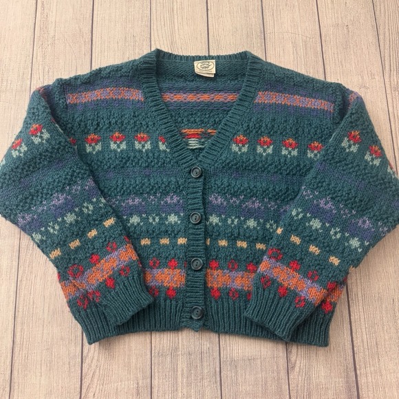 Laura Ashley Sweaters - Laura Ashley Scotland Fair Isle Wool Cardigan Cottagecore Vintage Medium/Large